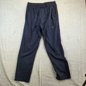 Nike Training Pants Mens Medium Navy Blue Dri-FIT Drawstring Athletic Trousers